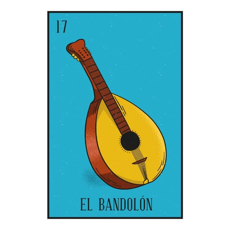 Mexico Skull Musician Tarot Canvas Wall Art | Cactus Decor