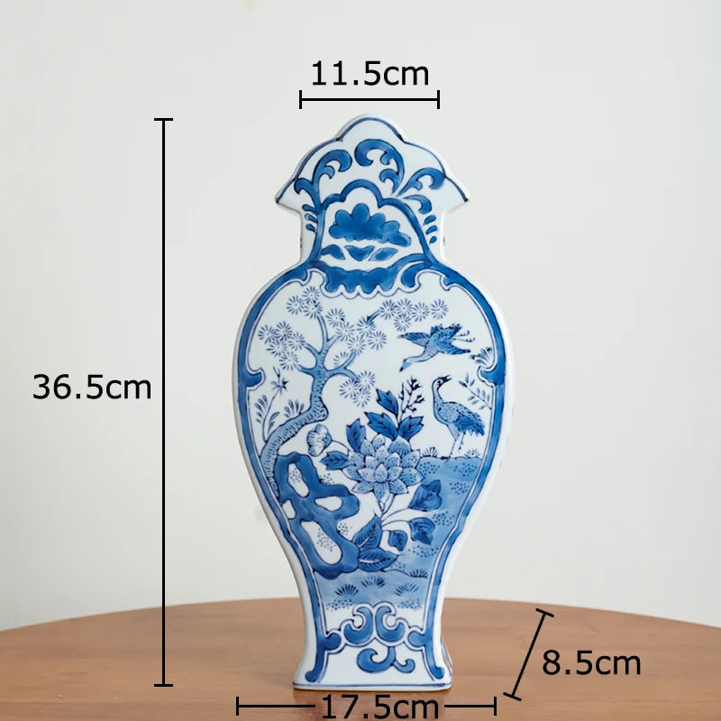 Blue & White Porcelain Vase | Tabletop Flower Décor