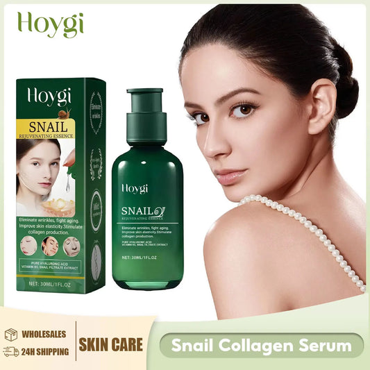 Snail Collagen Serum Moisturizing Shrink Pores Fade Fine Line Repairing Anti-Wrinkle Whitening Vitamin B5 Face Firming Essence Peaceful Pleasures Health and Wellness