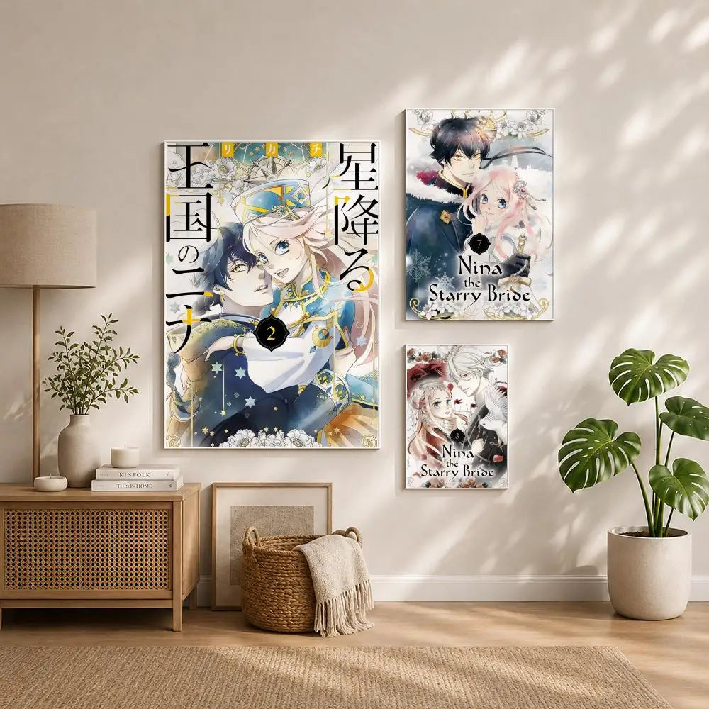 Manga N-Nina the Starry BrideS Poster HD Self Adhesive Waterproof Wall Art Ideal for Home Office Dorm Bedroom Great Gift Peaceful Pleasures Health and Wellness
