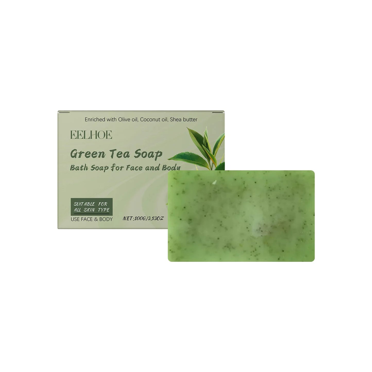 EELHOE Green Tea Bar Soap – Oil Control, Deep Cleanse & Anti-Acne