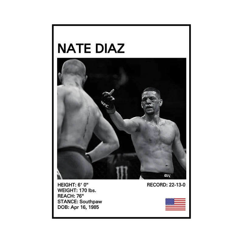 Boxing Legends Black & White Canvas Wall Art – Gym Home Decor