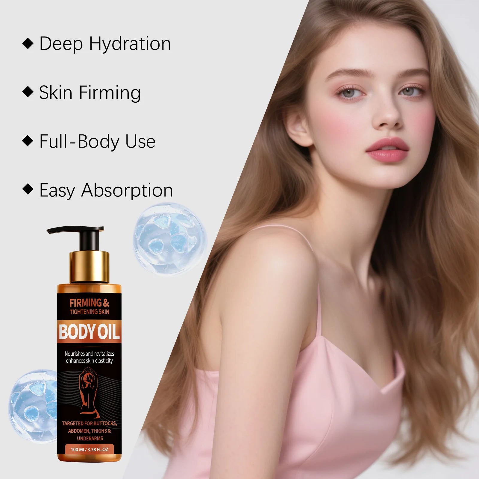 Jojoba Seed Body Firming Oil Lift Firm Skin Smooth Dry Lines Moisturize Improve Elasticity Tighten Loose Skin Body Tighten Oil Peaceful Pleasures Health and Wellness