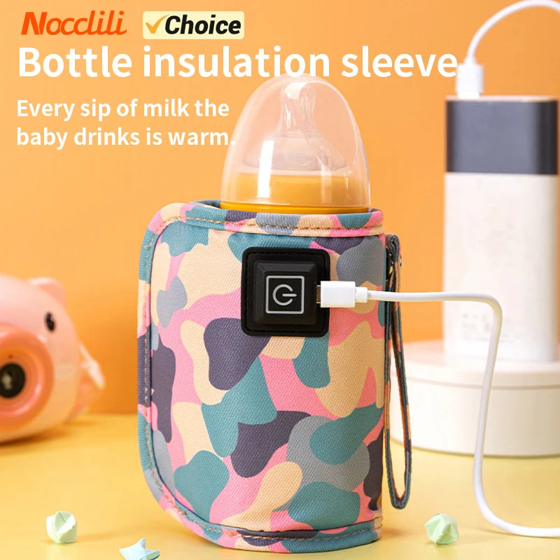 Portable USB Electric Baby Milk Bottle Warmer Heater with Temperature Control for Travel Stroller Insulated Bag Feeding Keep Peaceful Pleasures Health and Wellness