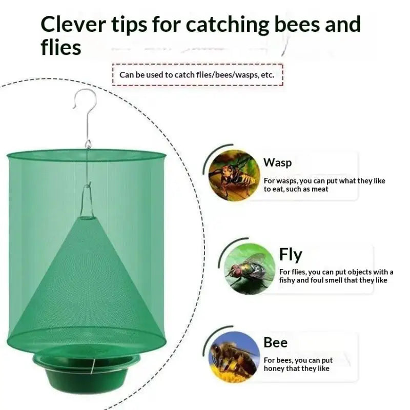 Hanging Fly Trap Green Mesh | Outdoor Chemical-Free Pest Control