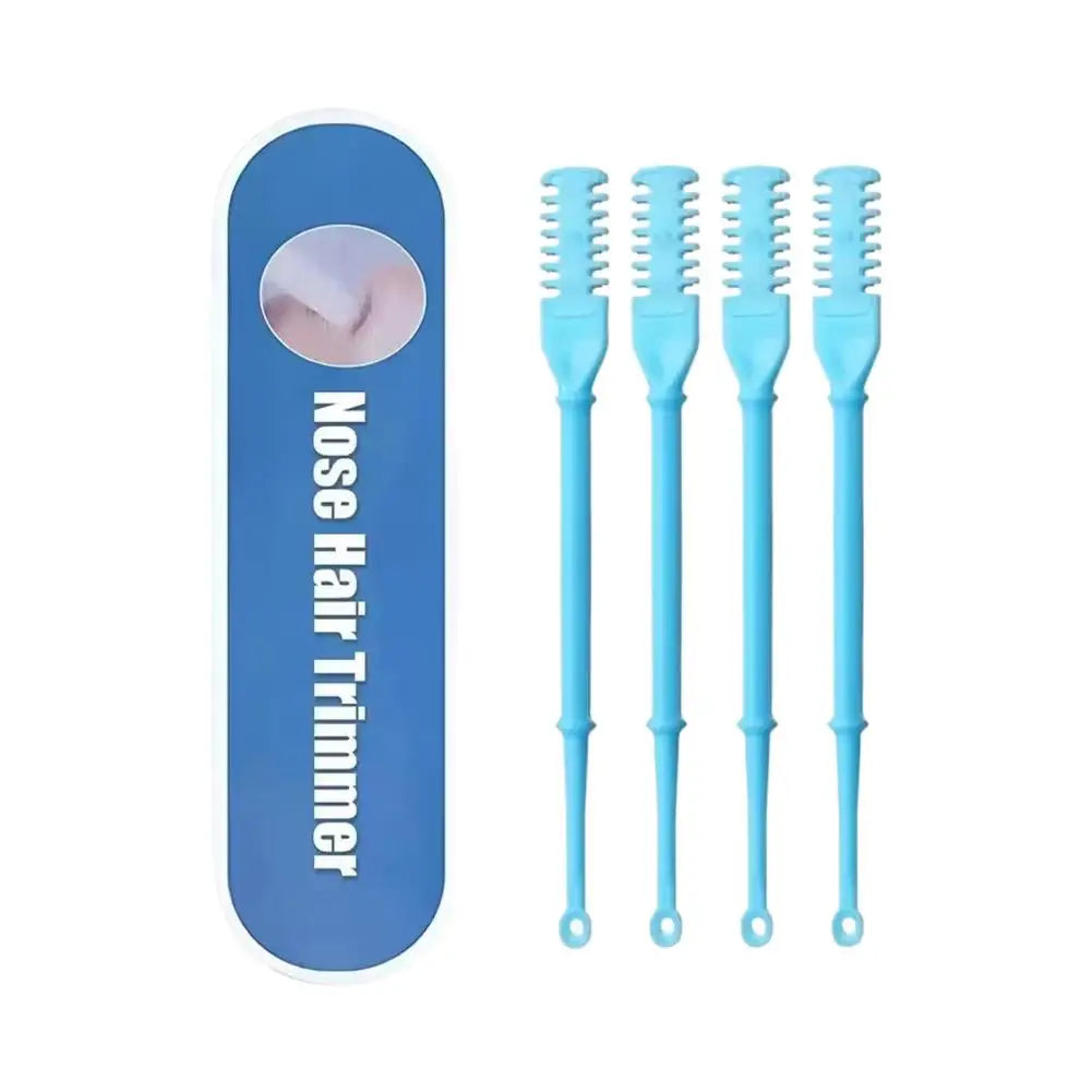 Manual Nose Hair Trimmer for Men Portable Nose Hair Cutter Scissors Nostril Cleaning Safe Easy Use Home Travel Daily Grooming Peaceful Pleasures Health and Wellness blue