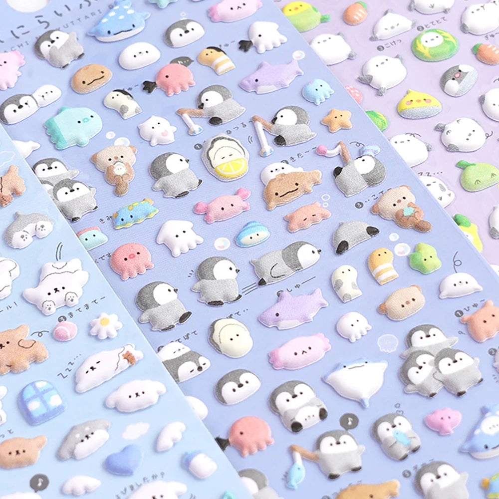 Kawaii Mini Animals Cartoon 3D Puffy Stickers Cute Scrapbooking DIY
