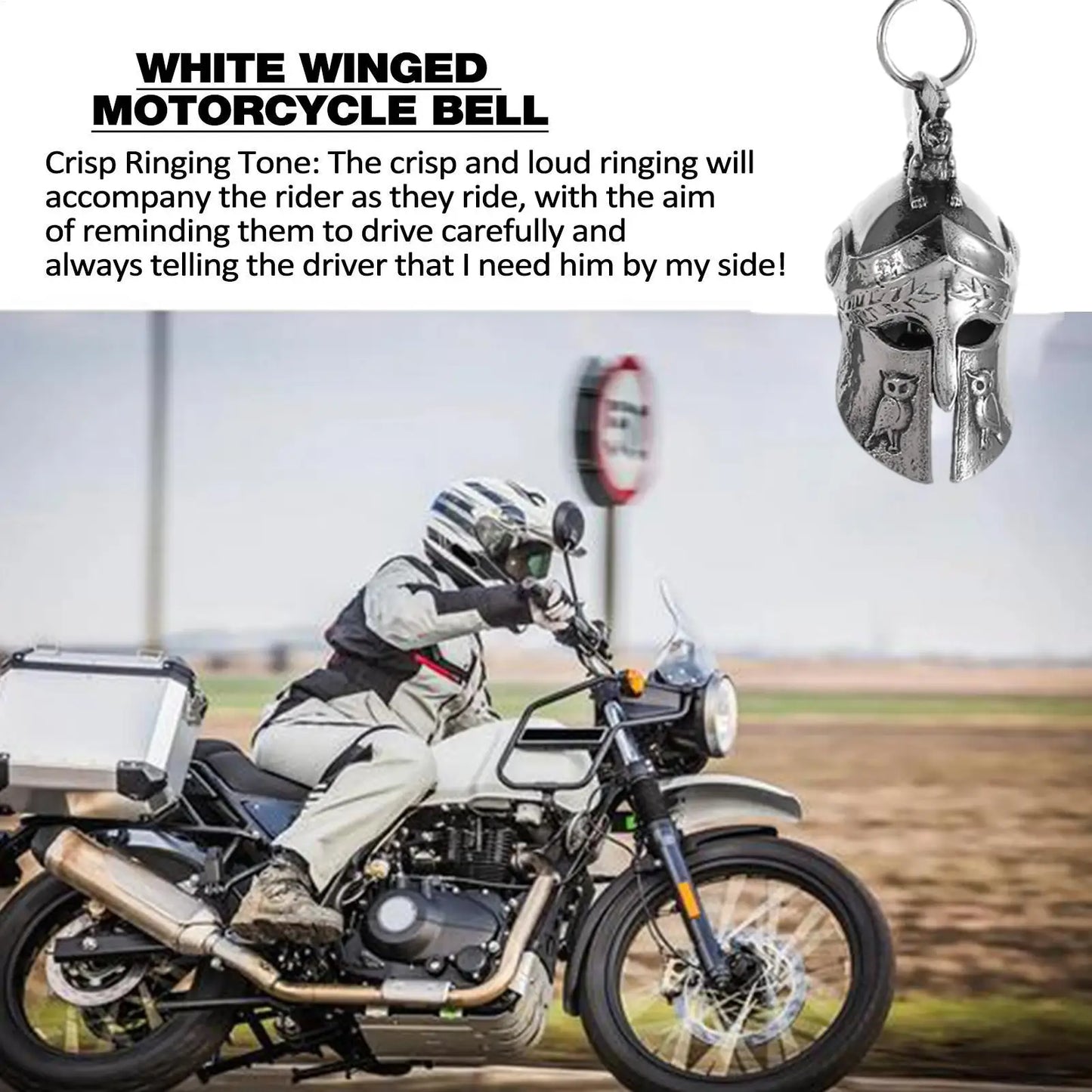 Roman Warrior Helmet Motorcycle Good Luck Bell Pendant Gift