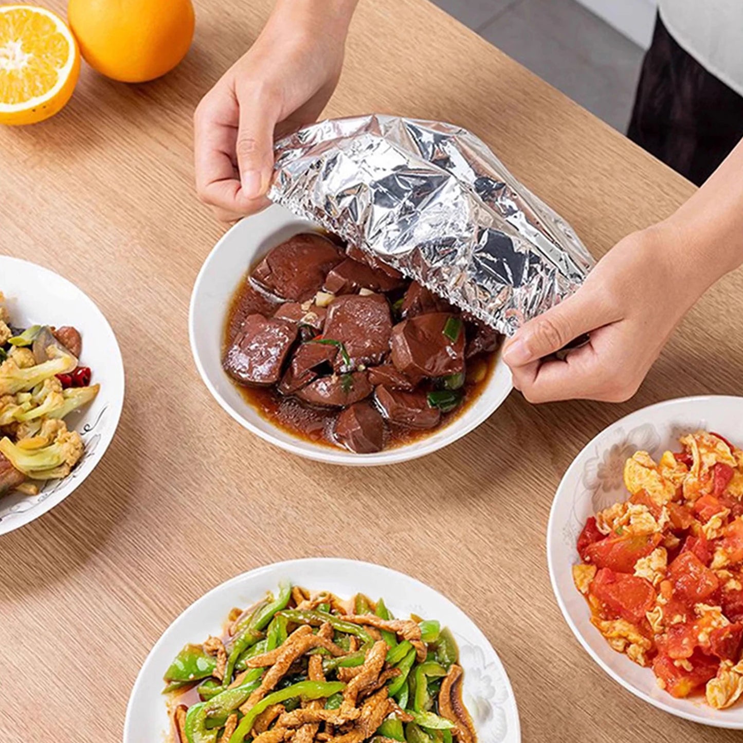Reusable Aluminum Foil Food Covers Tin Foil Food Insulation Cover Food Warmers for Home Dining Parties Outdoor Picnics Peaceful Pleasures Health and Wellness