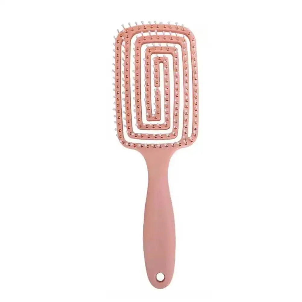 Hollow-Out Curved Detangling Brush for Easy Styling Peaceful Pleasures Health and Wellness C