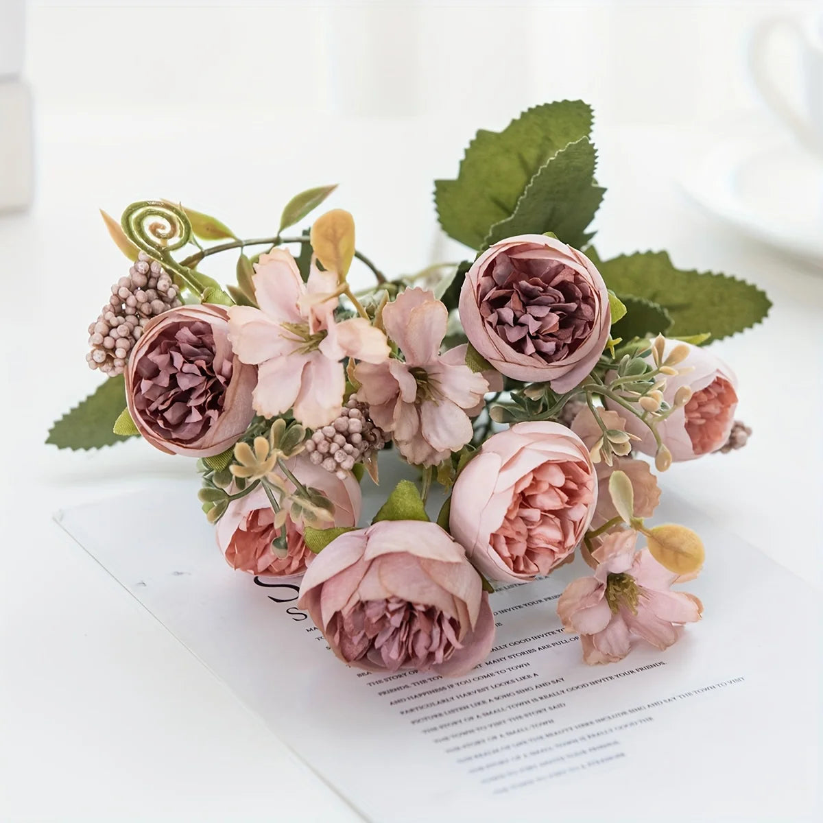 Artificial Silk Rose & Peony Bouquet | Wedding Home Decor