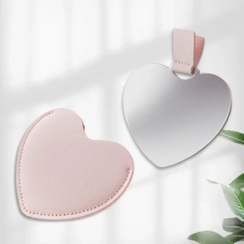 1PC Portable card makeup mirror, portable beauty mirror, stainless steel anti drop gift, small mirror pocket mirror Peaceful Pleasures Health and Wellness