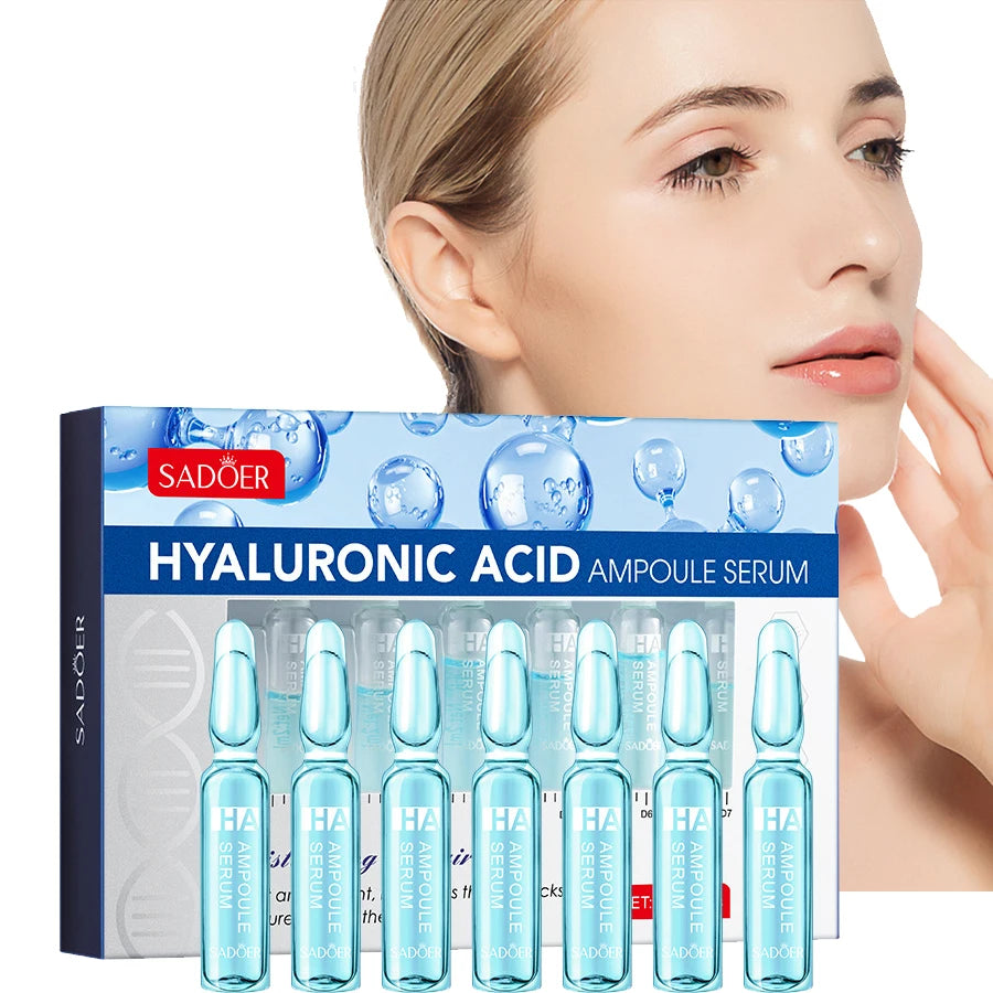Sadoer Skin Care Hyaluronic Acid Liquid Serum Facial Moisturizing Lifting Glow Up Dermapen Serum 2ml*7Pcs Peaceful Pleasures Health and Wellness