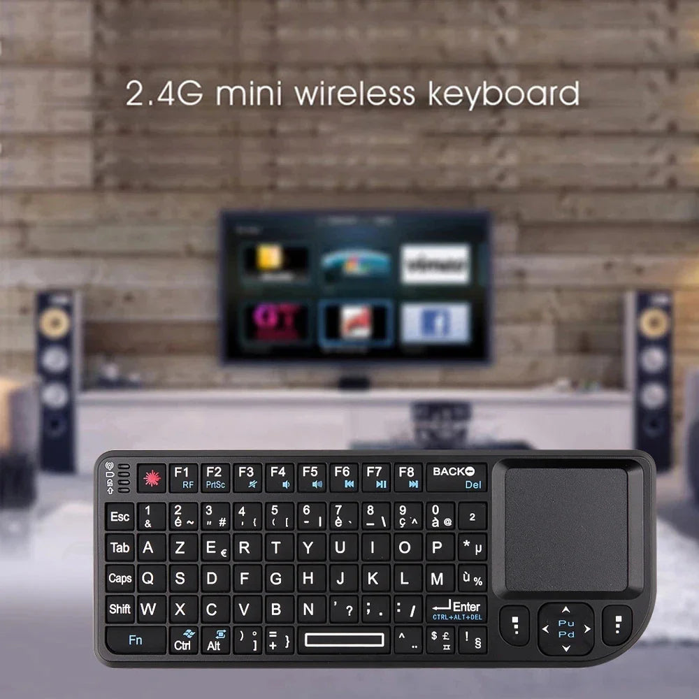 AyeBeau RGB Mini Wireless Keyboard Touchpad | French Spanish Russian