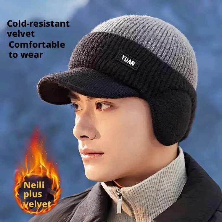 Men's Winter Knit Baseball Cap with Earflap Earmuffs Winter Earflap Cap Peaceful Pleasures Health and Wellness