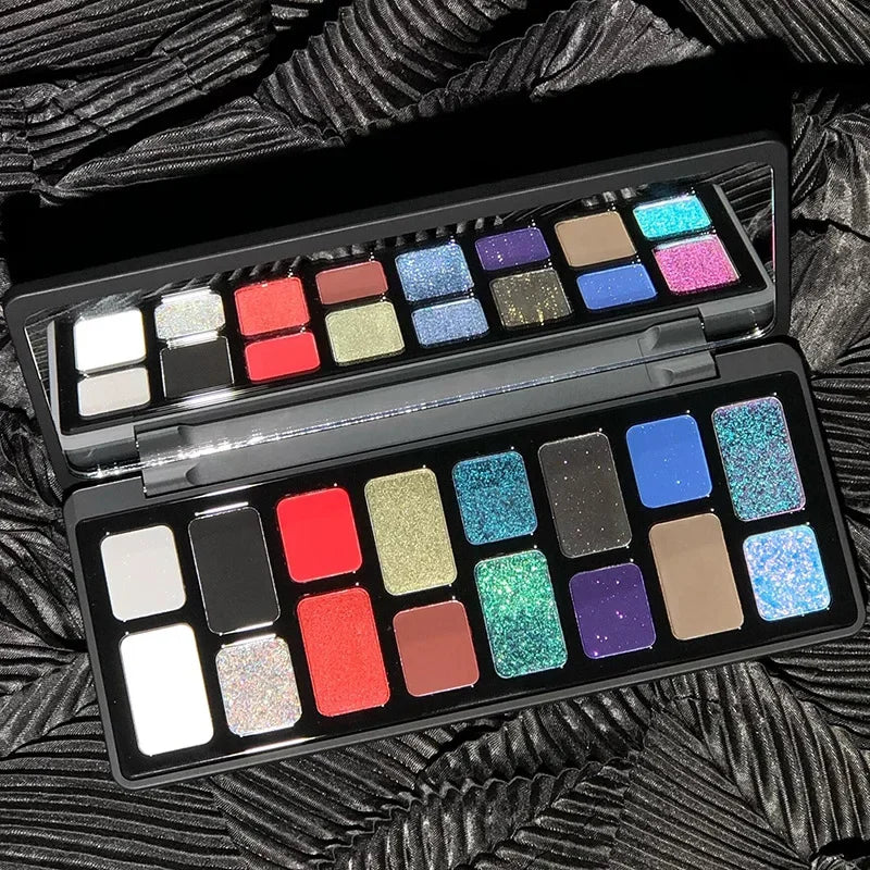 DIKALU 16 Color Shimmer Glitter Eyeshadow Palette | Smoky