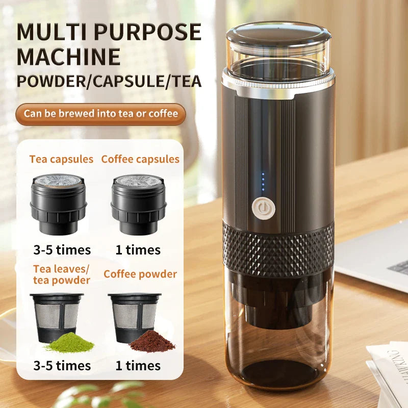 Portable Capsule & Ground Coffee Maker | Electric Espresso Brewer