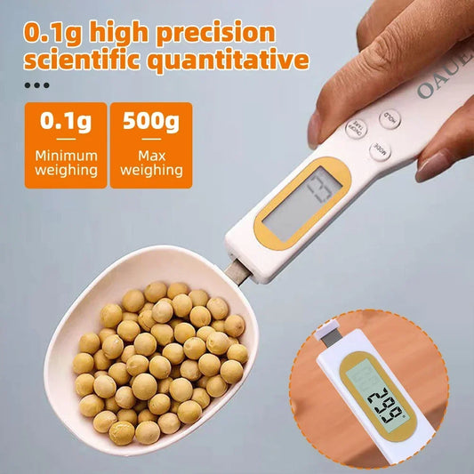 Mini Electronic Precision Digital Spoon Scale 500g 0.1g LCD Digital Measuring Food Flour Milk Coffee Scale Kitchen Tool Peaceful Pleasures Health and Wellness