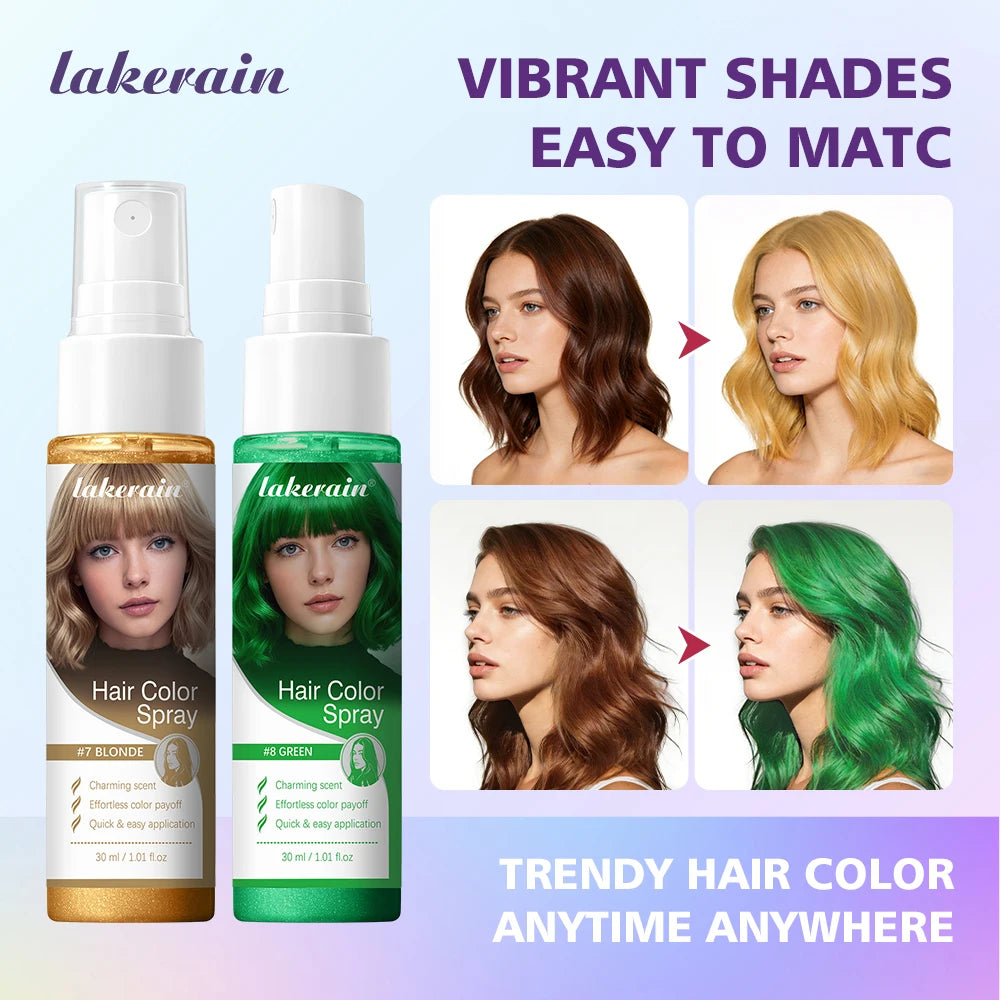 Hair Color Spray 15s Instant Coloring Rich Color Gentle Formula Temporary & Washable Long-Lasting Bright Color Hair Dyeing Spray Peaceful Pleasures Health and Wellness
