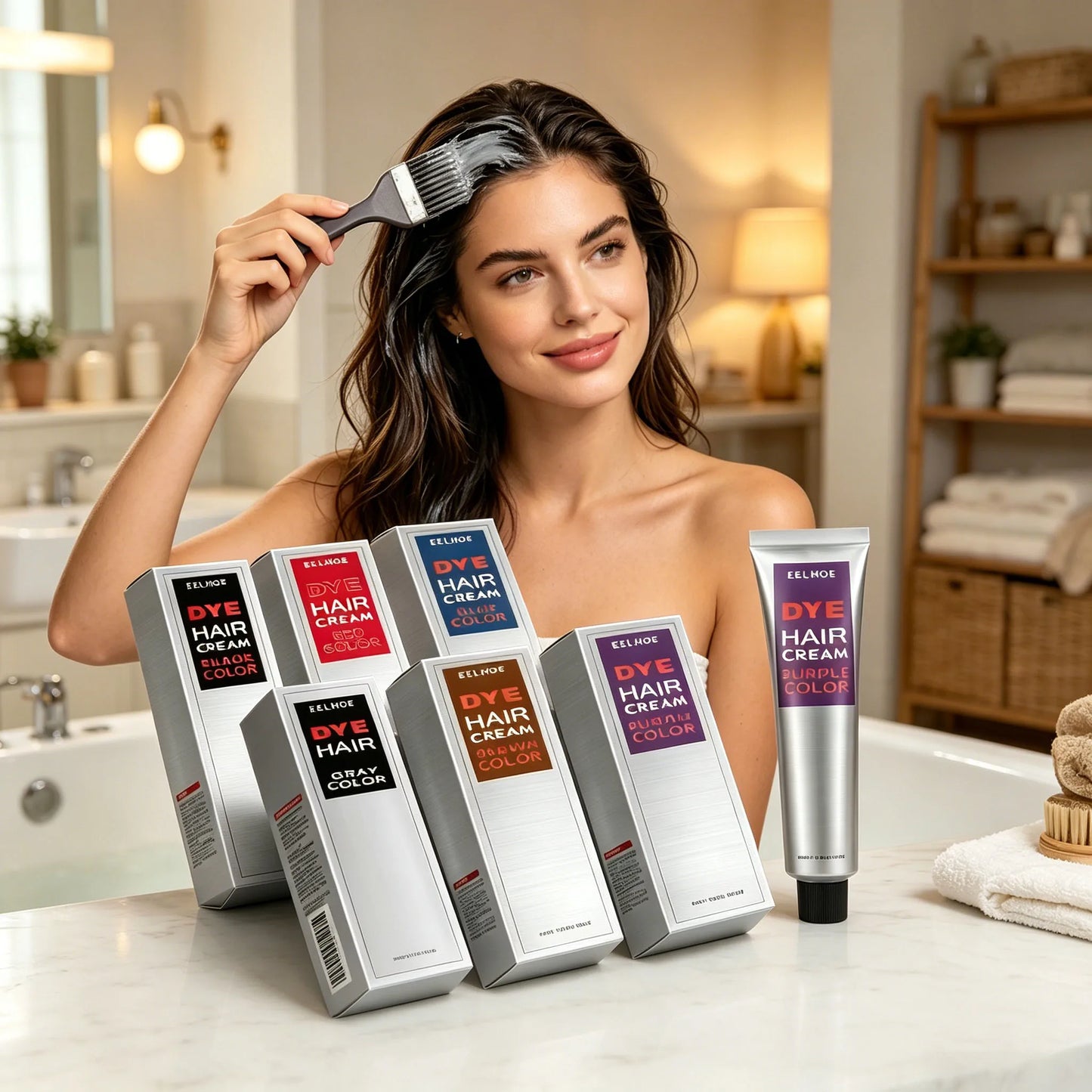 EELHOE Hair Color Cream – Gray Coverage, Semi-Permanent, Long-Lasting Shine Peaceful Pleasures Health and Wellness