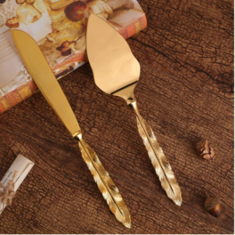 2Pcs Wedding Cake Knife and Shovel Pizza Bread Knife Wedding Supplies Cake Knife Triangle Bread Shovel Baking Tools Peaceful Pleasures Health and Wellness