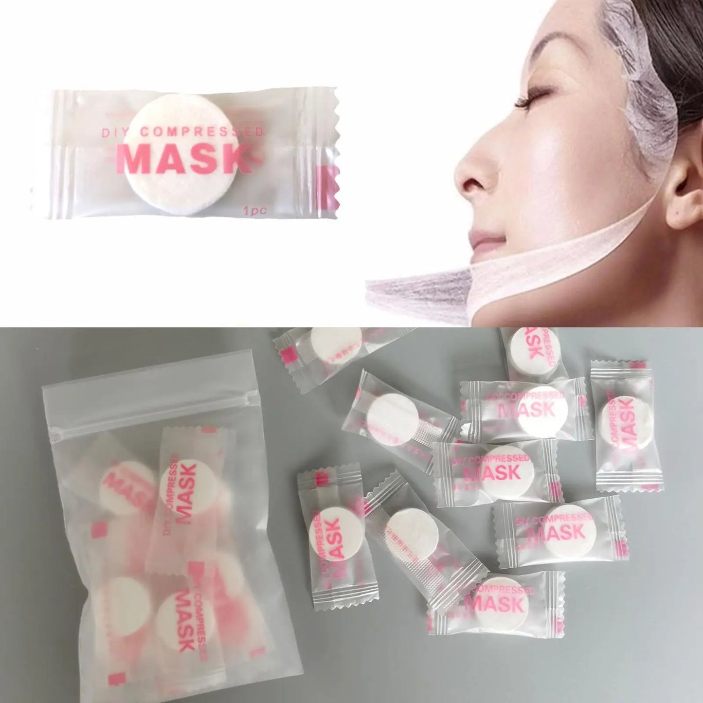 30/50pcs Disposable Compressed Facial Mask Portable Travel Non-woven Face Mask Skin Care Cotton Wrapped Masks Paper Peaceful Pleasures Health and Wellness