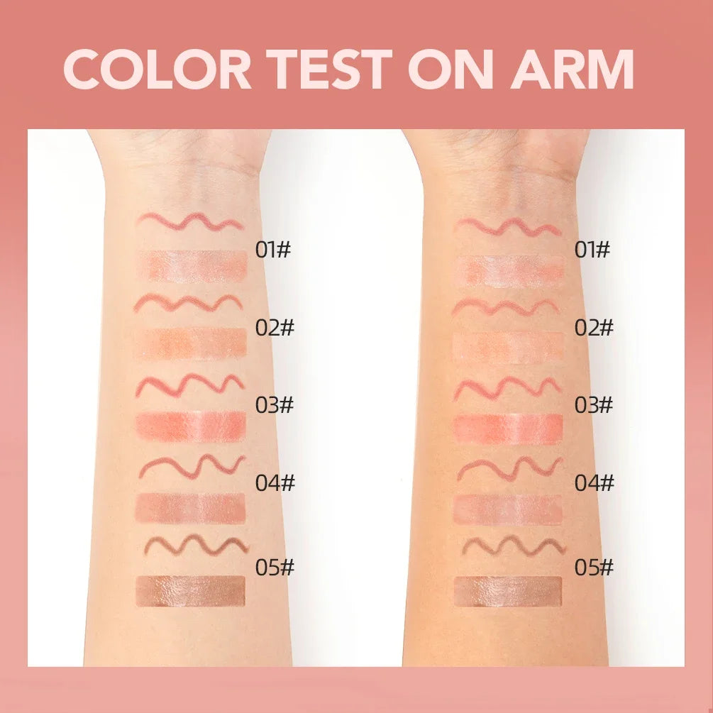 QIBEST Double Ended Mirror Lipgloss Lipliner Pen Lasting Water Light Lip Gloss 2 In 1 Makeup Matte Lipliner Pencil Contour Stick Peaceful Pleasures Health and Wellness