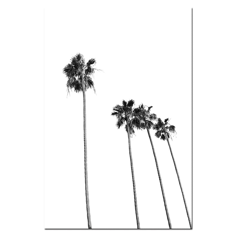 Black & White Palm Tree Canvas Print | Tropical Wall Art Canvas Wall Print Peaceful Pleasures Health and Wellness B 20x30cm Unframed