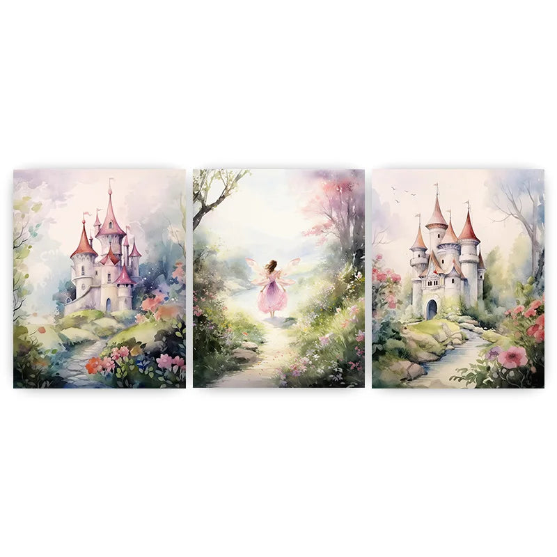 Nordic Dreamy Castle Canvas Wall Art for Kids Nursery Decor Canvas Wall Art Peaceful Pleasures Health and Wellness 01 40x60cm No Frame China Mainland