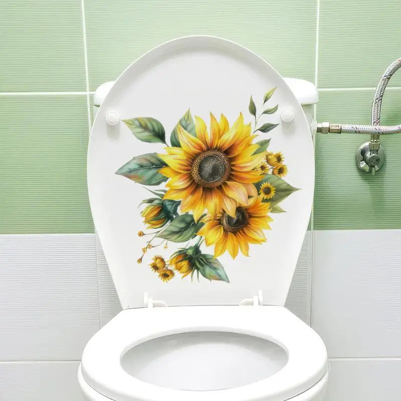 Sunflower Toilet Seat Sticker | Waterproof Removable Decal