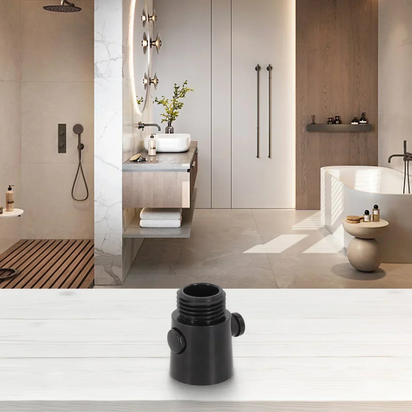 Shower Head Water Stop Valve Button Switch | ABS Black