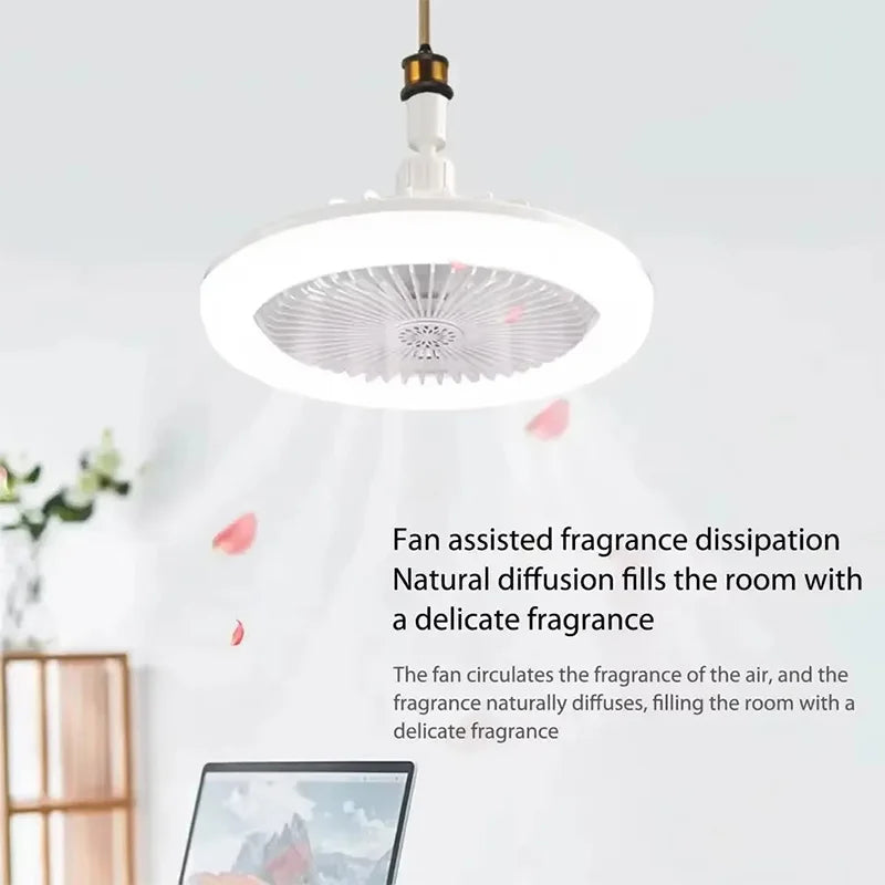 Modern Indoor 30W Ceiling Fan Lamp 360°Rotating with Remote Control E27 Living Room Bedroom Lighting LED Decorative Lights 2in1 Peaceful Pleasures Health and Wellness