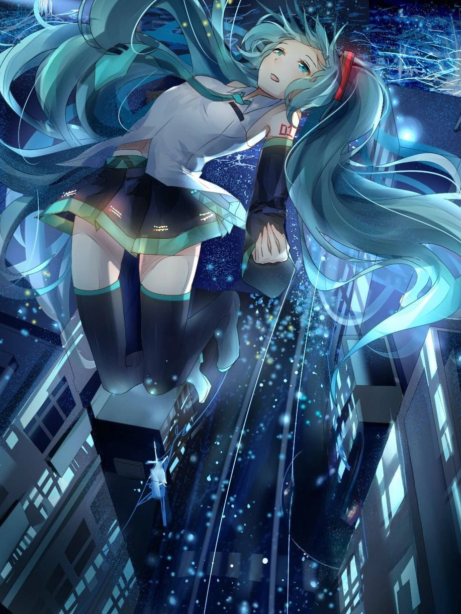 Amine H-Hatsunes-M-Miku Girls Poster Hatsune Miku art decoration Wall Art Sticker For Bar Living Room Decor Gift Peaceful Pleasures Health and Wellness 19-1PC 30x40cm