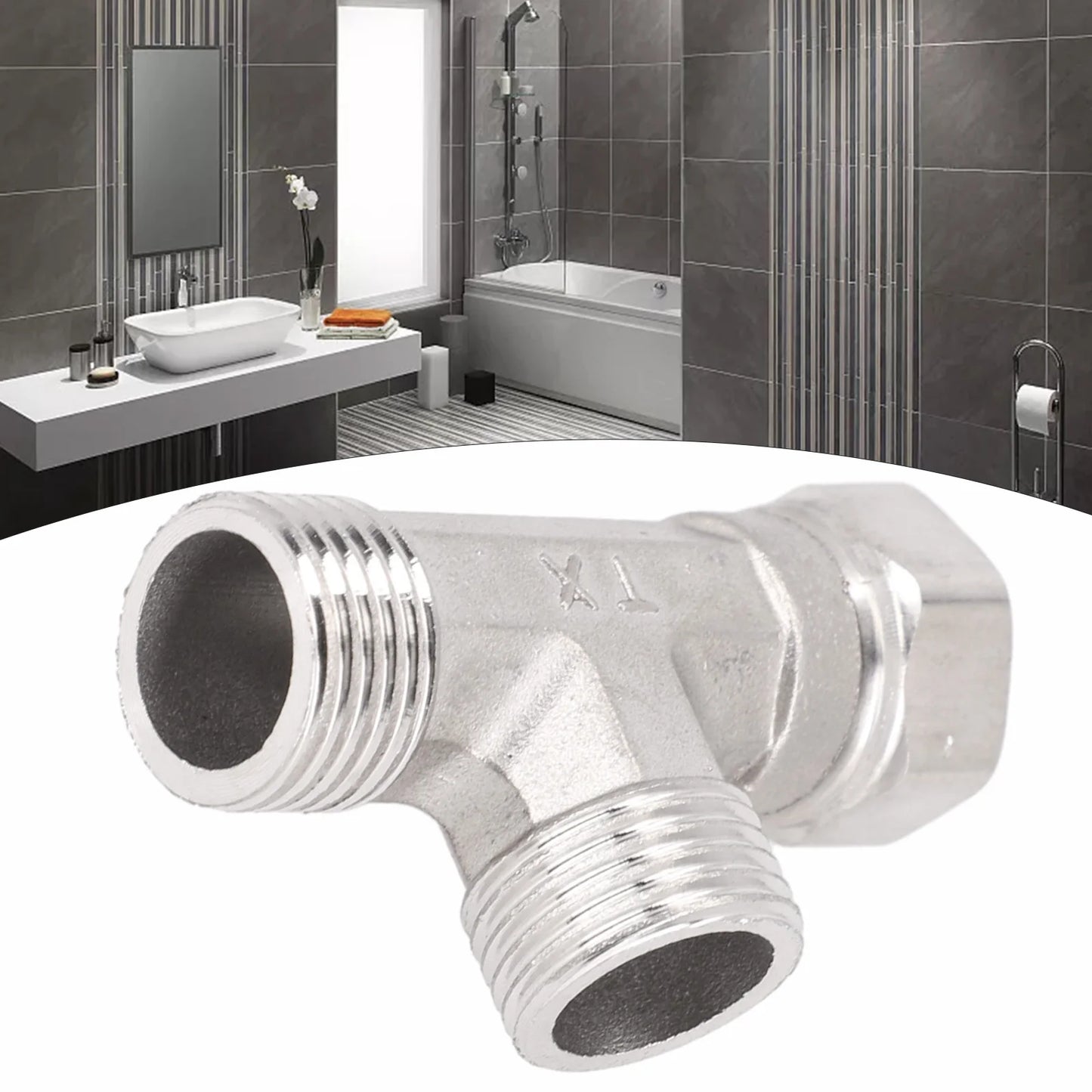 G1 2 T-adapter 3 Ways Valve Toilet Diverter Stainless Steel Bidet