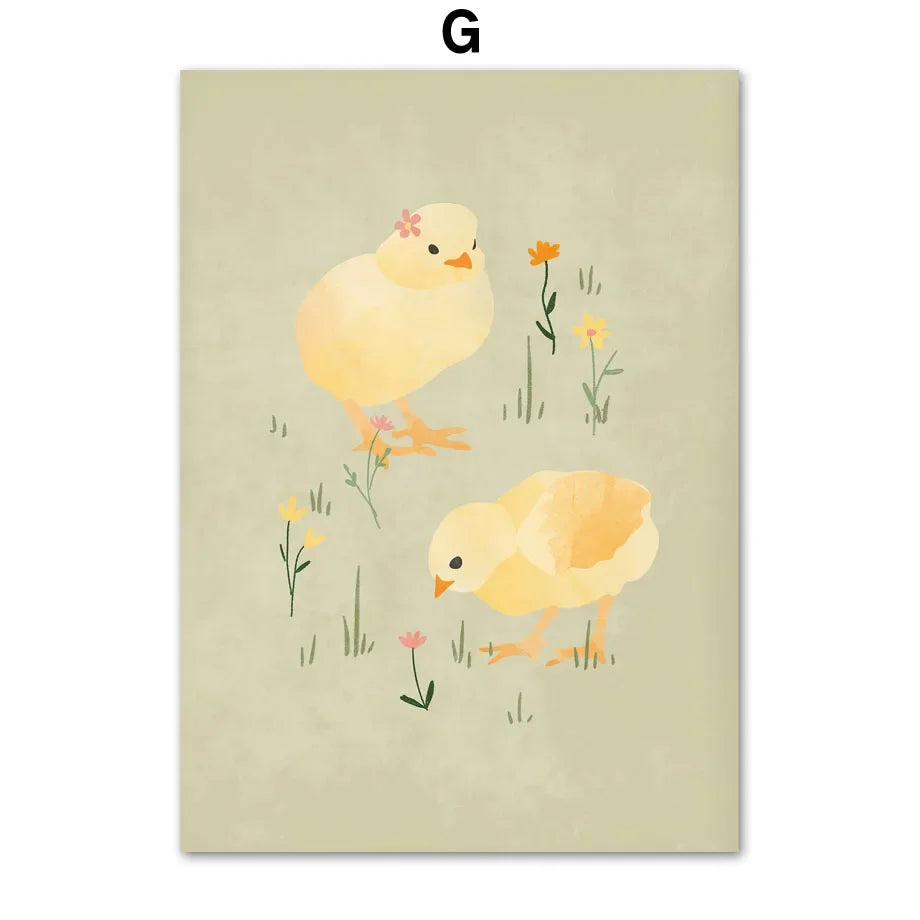 Easter Spring Pastels Minimalist Canvas Wall Art | Nordic Print