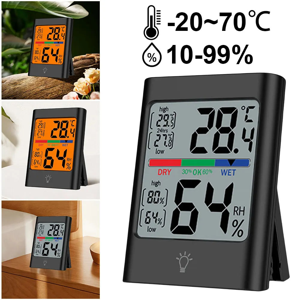 Digital Thermometer Hygrometer | Large Screen Magnetic Indoor Monitor