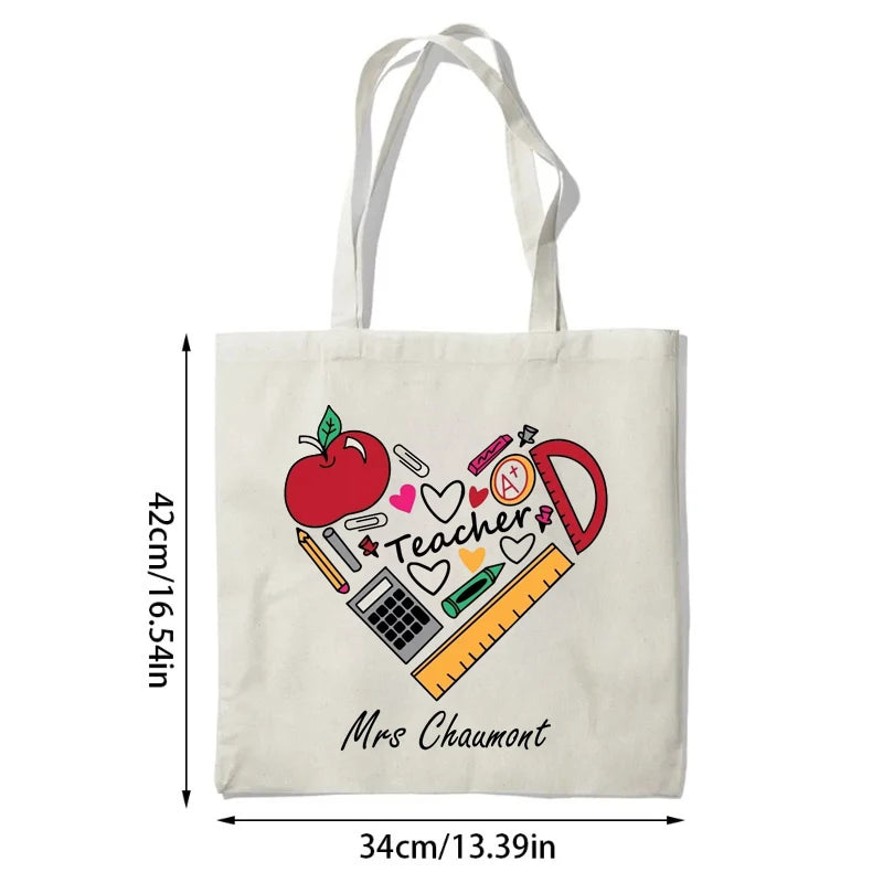 Personalised Name Canvas Tote Bag | Custom Teacher Gift