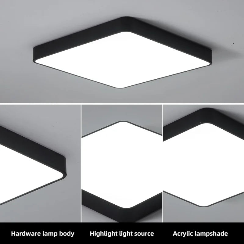 Square Modern LED Ceiling Light 24W–36W | Living & Bedroom