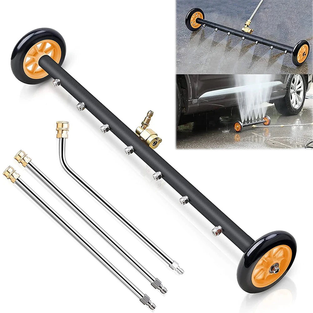 22 Inch High-Pressure Water Broom Extendable 3-Wand Car Chassis High Pressure Washer Car Washing Locomotive Bottom Water Broom Peaceful Pleasures Health and Wellness