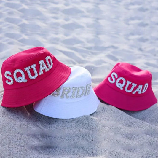 Bride Squad Bucket Hat | Bachelorette Bridal Party Gift Bridal Party Hat Peaceful Pleasures Health and Wellness