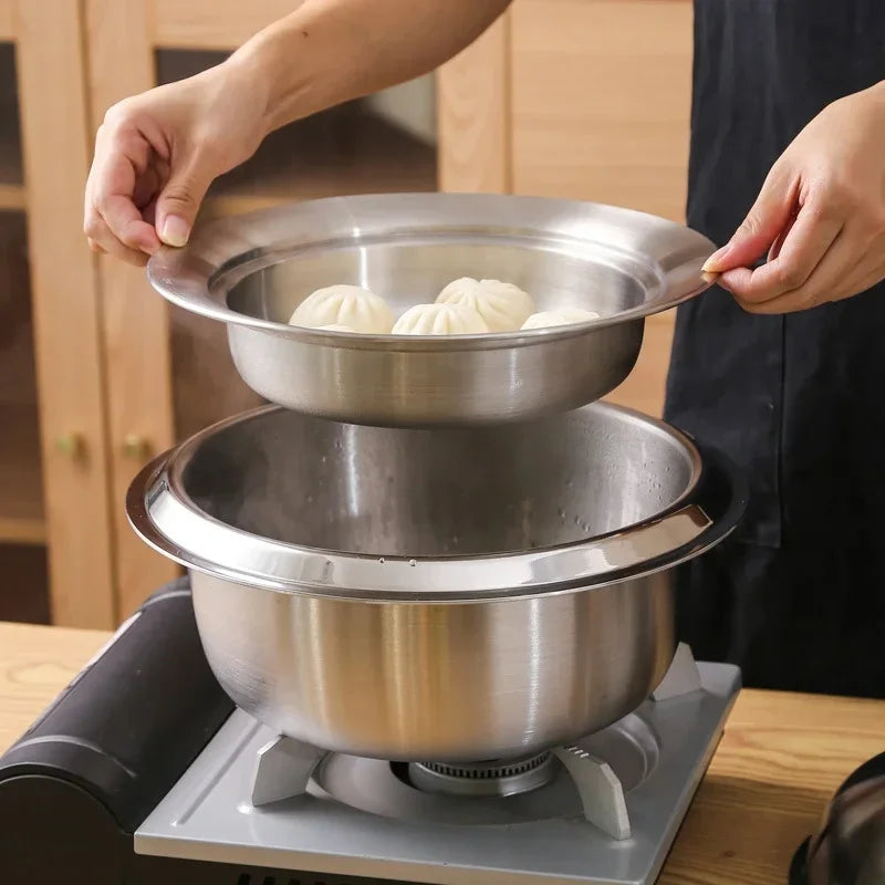 Hot Sale 304 stainless steel Pan with inner diameter 20-26cm flying saucer steamer tray steam grid plate steamer Steaming rack Peaceful Pleasures Health and Wellness