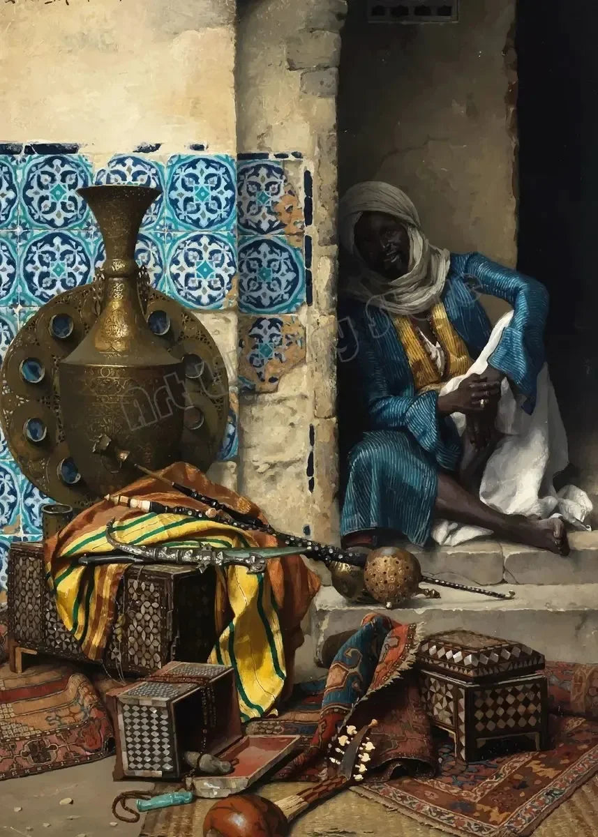 Canvas Painting Gerome Classic Artwork Arabs Living Landscape Poster Arabic Carpet Merchant Wall Art Pictures Home Decor Peaceful Pleasures Health and Wellness