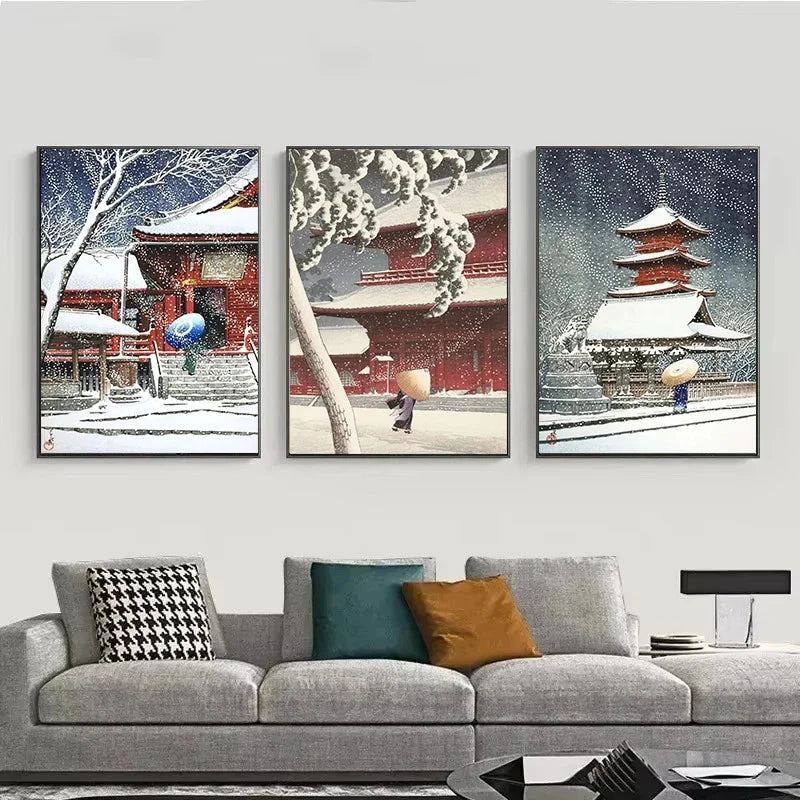 Kawase Hasui Artwork Posters and Prints Retro Japanese Landscapes Canvas Painting Wall Art Pictures for Room Office Home Decor Peaceful Pleasures Health and Wellness