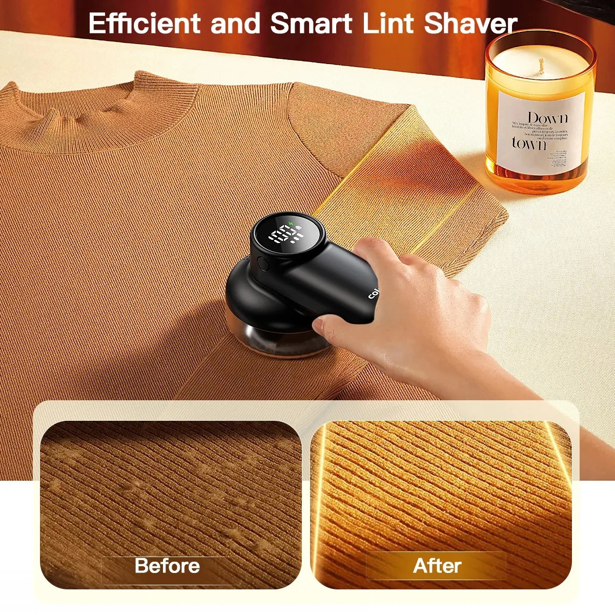 Electric Clothes Shaver Trimmer - For coldSky Rechargeable Lint Remover with Intelligent Digital Display for Sweater and Fabric Peaceful Pleasures Health and Wellness