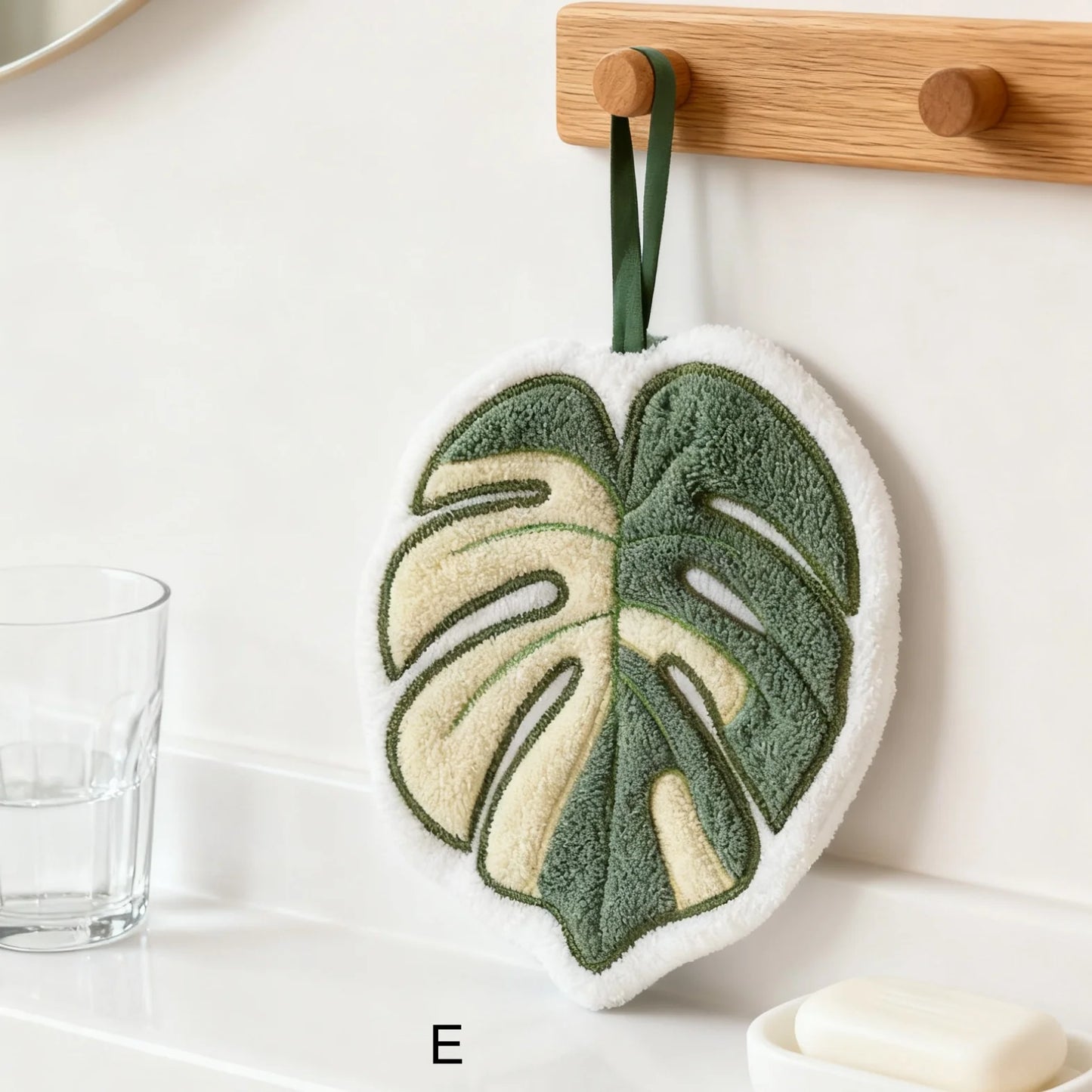 Absorbent Hanging Hand Towels – Leaf Design Kitchen & Bathroom Hand Towel Peaceful Pleasures Health and Wellness E