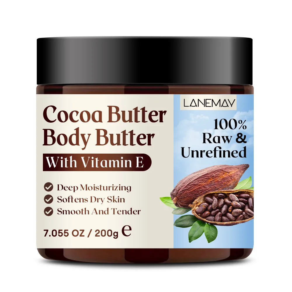 200g/7.05OZCocoa butter 100% RawUltra-Moisturizing Butter to Deeply Hydrate & Condition Skin, Promotes Smooth Skin Tone&Texture Peaceful Pleasures Health and Wellness 200gx1 piece