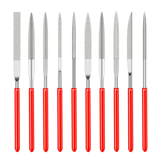 10Pcs Diamond Needle File Set 3x140mm Mini Needle File Kit For Stone Glass Metal Carving Craft Hand Tools Needle File Set Peaceful Pleasures Health and Wellness