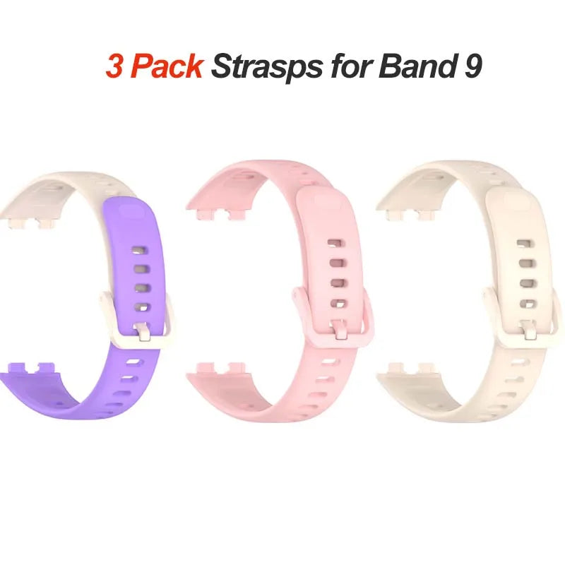 3-Pack Silicone Replacement Bands for Huawei Band 9 & NFC Peaceful Pleasures Health and Wellness