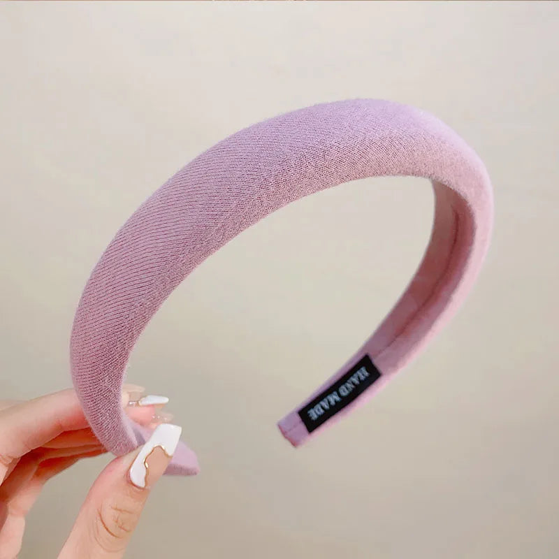 Colorful Spong Linen Headdress Simple Basic Face-washing Headband