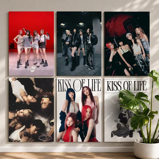 Kpop K-KISS OF LIFES Poster HD Self Adhesive Waterproof Wall Art Ideal for Home Office Dorm Bedroom Great Gift Peaceful Pleasures Health and Wellness